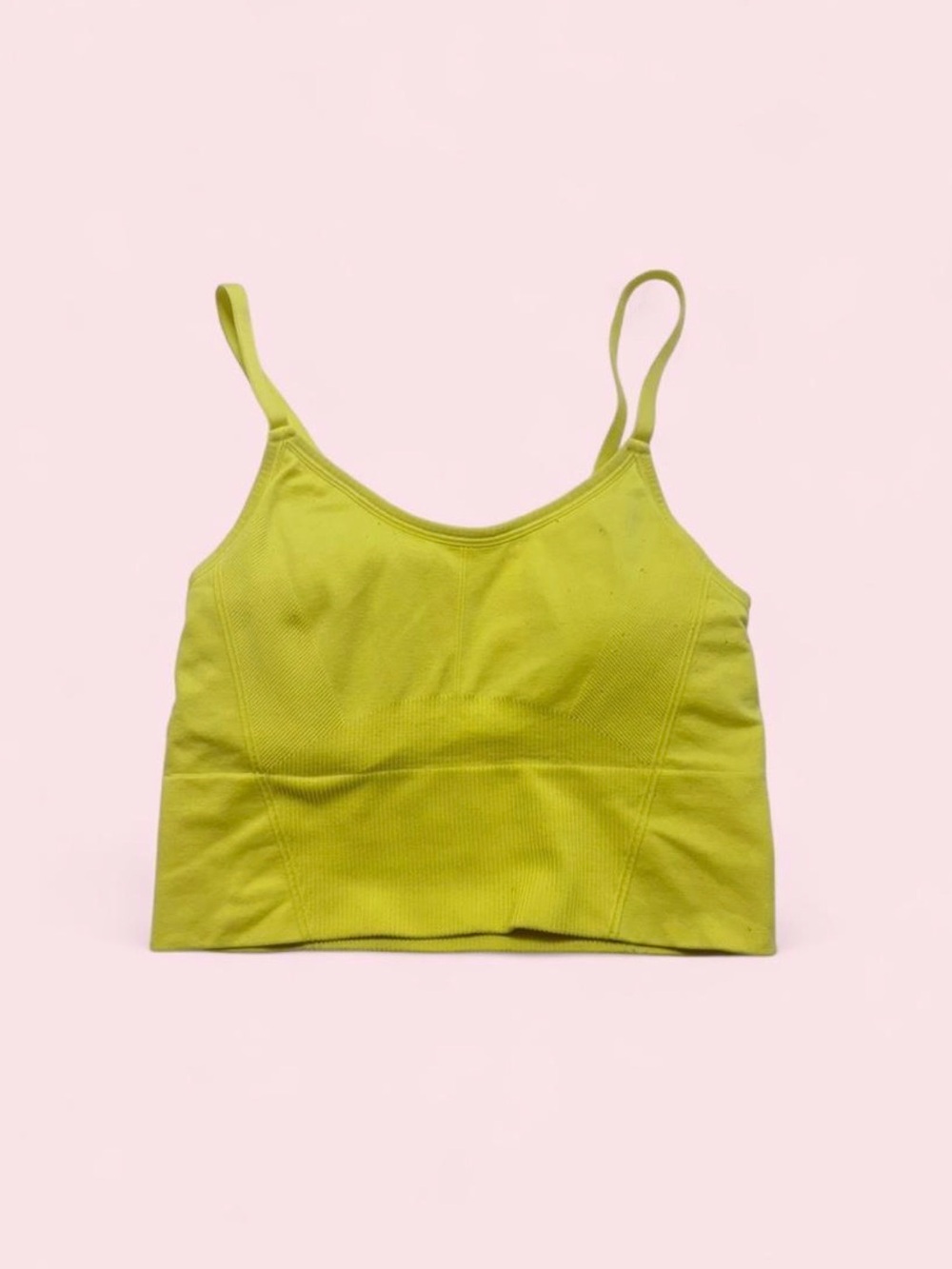 neon yellow sports bra